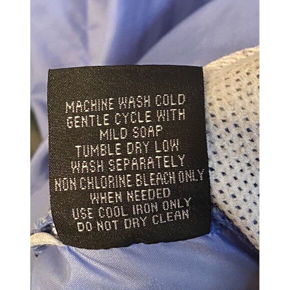 Y2K Starter Adult Sz Med‎ Windbreaker 1/4 Zip Popover Jacket Blue Hooded - Picture 10 of 11